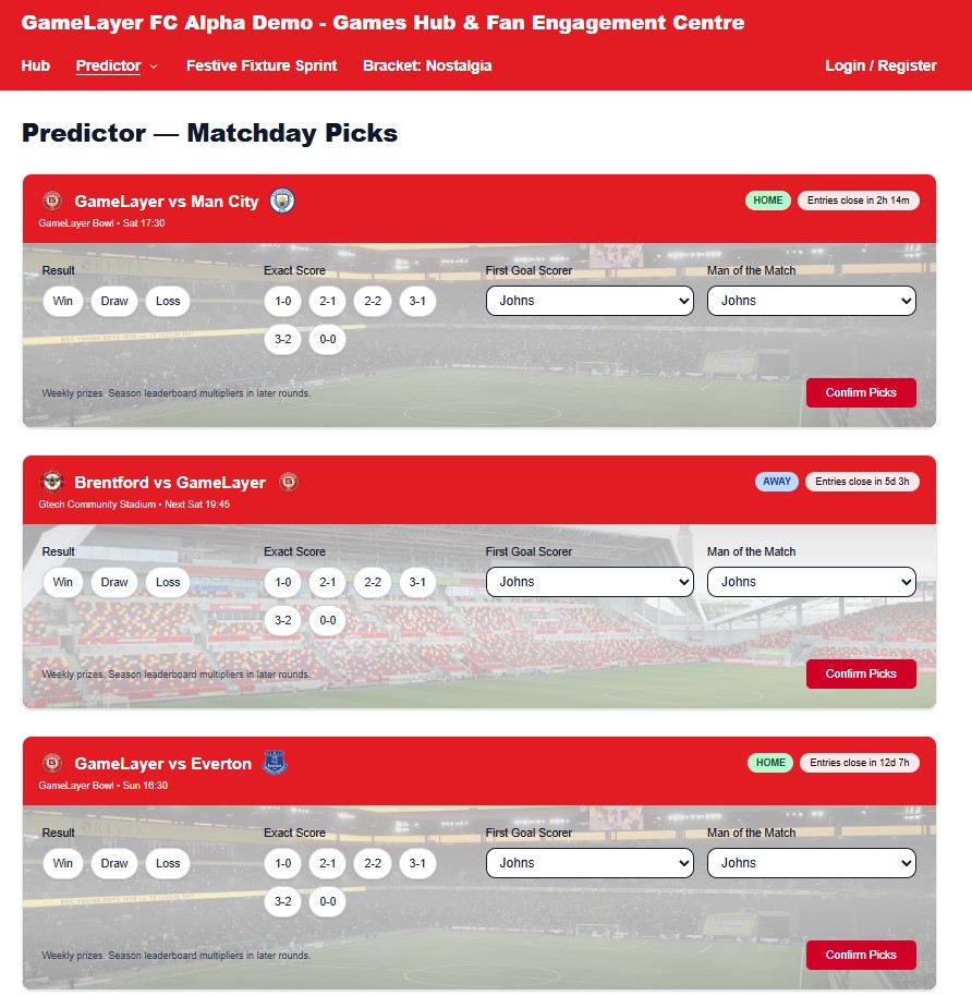 Season predictor dashboard